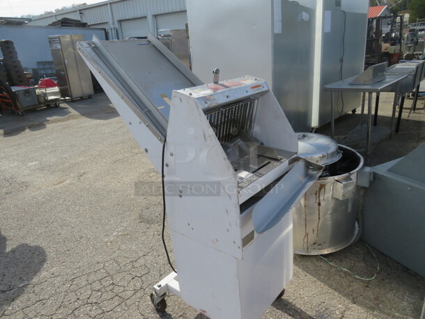One Berkel Floor Model Bread Slicer On Casters. 115 Volt. Model# GMB1/2. 24X48X61 - Image 2 of 3