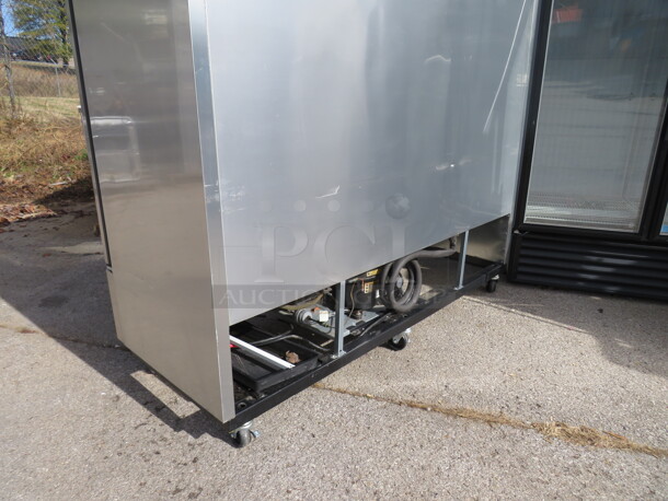 One 3 Door Stainless Steel True Freezer On Casters. Model# 72F. 115 Volt.  - Image 7 of 7