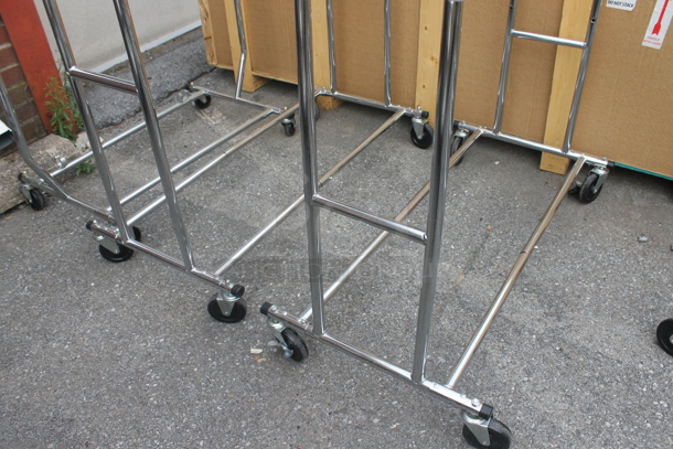 3 Chrome Finish Metal Clothing Racks on Commercial Casters. 50.5x22.5x62.5, 39x22x50. 3 Times Your Bid! - Image 6 of 6