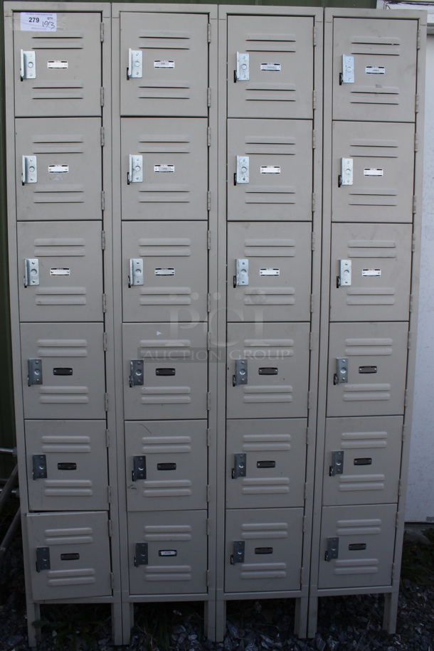 Tan Metal 24 Cubby Locker. - Image 1 of 3
