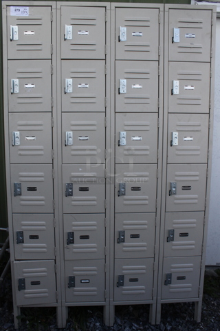 Tan Metal 24 Cubby Locker.