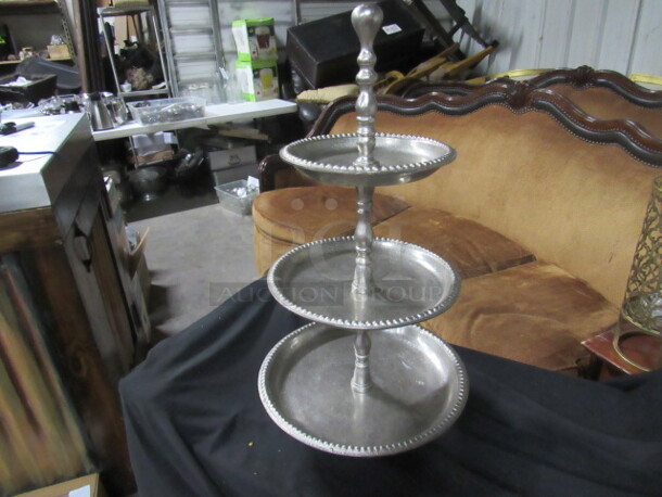 One 3 Tiered Serving Piece. 12X18