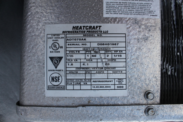 Walk In Box w/ Copeland CR24K6E-PFV-875 208-230 Volts, 1 Phase Compressor and Heatcraft ADT070AK 115 Volt, 1 Phase Evaporator. - Image 7 of 7