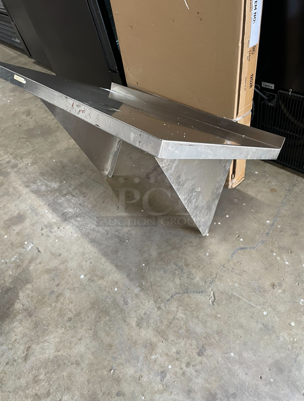Heavy Duty Stainless Steel Wall Shelf w Brackets - Image 3 of 3