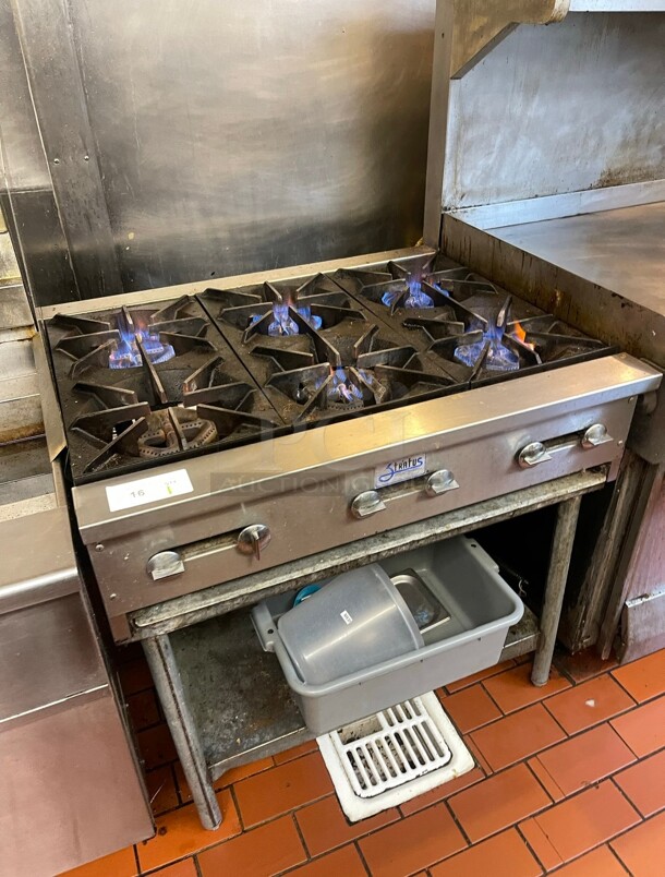 Working! Stratus SHP-36 36 inch Hot Plate 6 Burner Gas Counter Top Open Burner Commercial Tested and Working! - Image 2 of 6