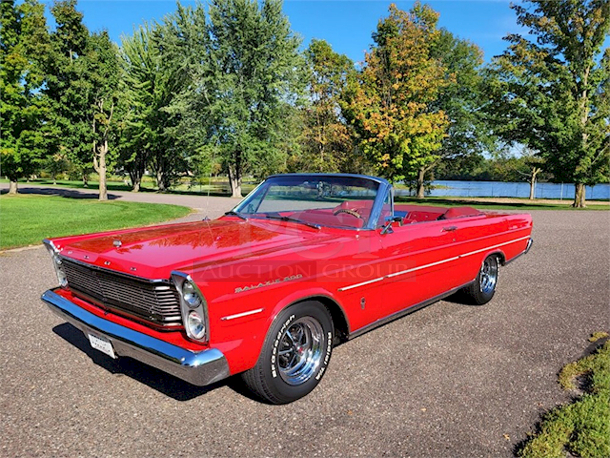 ?️ WORK OF ART! 1965 Ford Galaxy 500 XL Convertible ?. - 410 Mercury Stock Engine Bored Out To a 429 Rebuild With 2500 Miles On It. - Transmission Rebuilt With 200 Miles On It. - Stock Air Conditioning From The Factory. - New tires. 3rd Owner. Part of the Ford 500 Galaxy Official Membership. - Power Front Disc Breaks Added. - All Original Paper Work & Documents. - More Photos & Videos Available On Our Facebook Page PCI Auctions West Coast - Image 1 of 12
