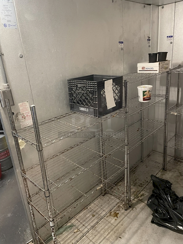 OUTSTANDING! Kolpak 8'x12' Self-Contained Walk-In Cooler, 115v 60hz, 1ph, 1amp. Includes Wire Shelving. In Perfect Working Order Until Business Closed. Freon Was Removed After Location Shutdown. 8ft x 12ft x 7ft-6-1/4" *Removal Is Customer's Responsibility - Contractors are available if needed.  - Image 4 of 5