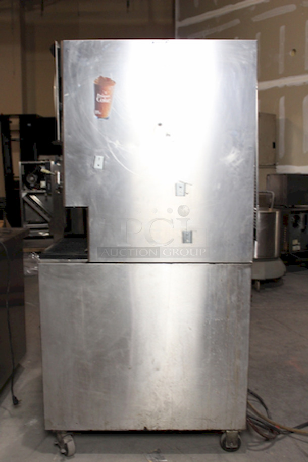 NICE! Lancer FBD500 Frozen Beverage Dispenser, 2 Flavors, On Cabinet With Commercial Casters, 208-230v/60Hz. 
20-1/4x30-1/2x67. Removed From Burger King In Working Order.  - Image 6 of 11