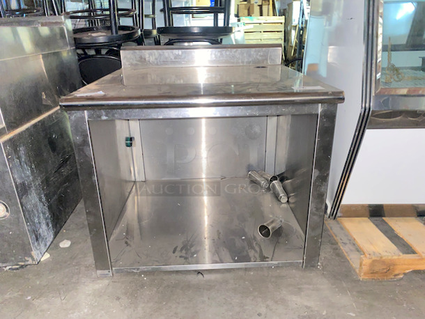 VERY NICE!! Stainless Steel Back Bar Blender Station With Storage Space, 4 Bullet Feet Included. 

36x36x35 - Image 2 of 3