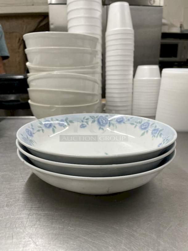 9-1/2" Floral Print China Bowls. 3x Your Bid - Image 2 of 2