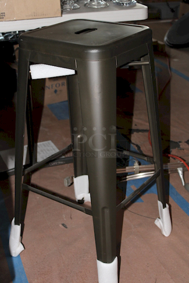 NEW,! Set of (4) FDW Metal TDS-430-Bronze Bar Stools , Counter Height, Stackable, Indoor Outdoor 16-1/2x16-1/2x30. 4x Your Bid - Image 6 of 7