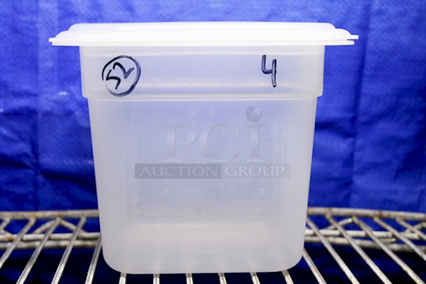 NICE! Cambro 66PP190 1/6 Size 2.4 qt. Translucent Polypropylene Food Pans With Lids - 6