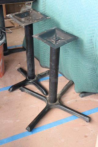 (2) Cast Iron Column Table Bases. 28" High. 2x Your Bid