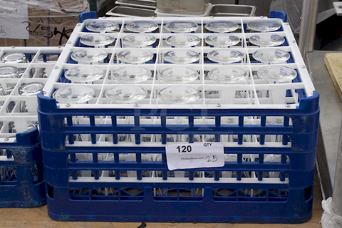 Glass Rack With 25 Wine Glasses. 