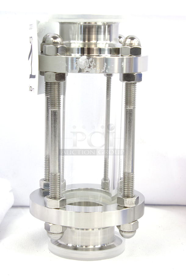 NEW-NEVER USED!! DERNORD Tri Clamp In-Line Sight Glass with Flow Sanitary Straight Sight Glass SUS316 1.5 Inch Tri Clamp Clover Type (Flow Pipe OD 38MM). 7.36 x 3.62 x 3.58 - Image 1 of 5