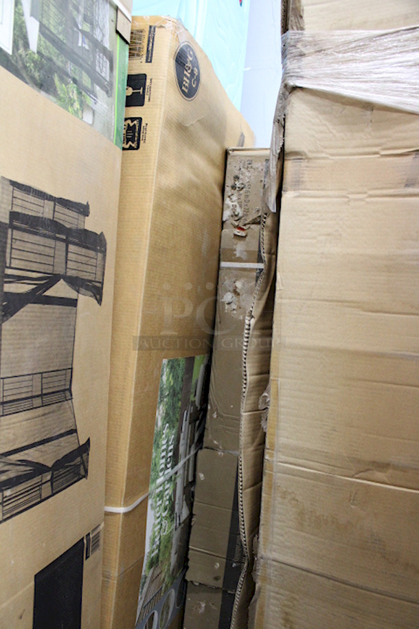 IN THE BOX! Better Homes & Gardens Brookbury 5-Piece Patio Wicker Sectional Set. Includes: (2) cushioned sofas, (2) cushioned ottomans, and (1) conversation/dining table  - Image 2 of 12