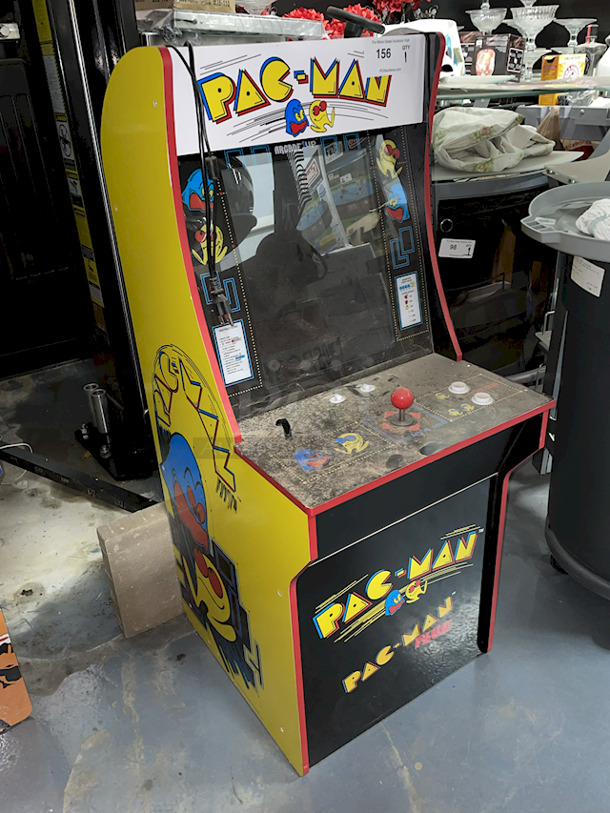 Arcade1UP 40th Anniversary Pac Man At Home Arcade. Games: Pac-Man, Pac-Man Plus, Pac & Pal, Pac-Land, Pacmania, Galaga, Super Pac-Man. – OUT OF BOX