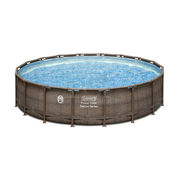 AMAZING!! Coleman Deluxe Series Power Steel 18 feet x 48 inch Height Round Above Ground Pool Set. Contents: 1 pool, 1 filter pump (compatible with Type III cartridge), 1 ladder, 1 pool cover 2x Your Bid