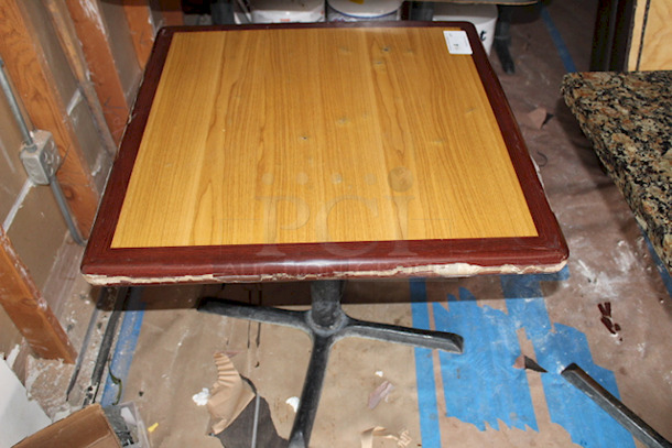 30"x30" Wood Laminated Table Top With Base. 30"x30"x29" - Image 1 of 4