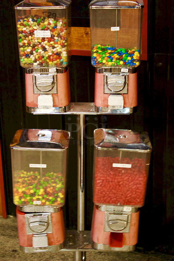 Coin Operated 4 Choice Candy Vending Machine On Weighted Stand - Image 1 of 4