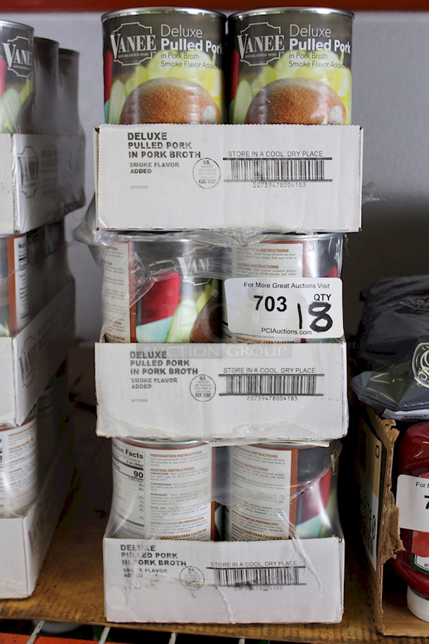 Vanee Deluxe Pulled Pork - 3LB Cans. 18x Your Bid - Image 1 of 2