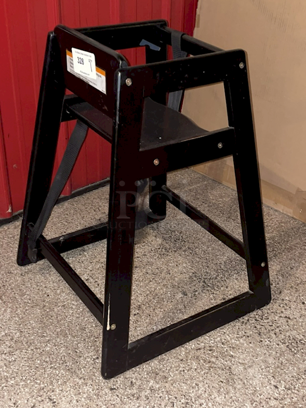 Wooden Highchair With Safety Straps, Black. - Image 9 of 9