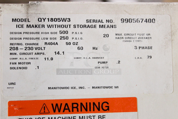 NICE! Manitowoc QY1805W3 1800lbs Ice Machine, Water Cooled & Follett SG1350S Bin. 

In Working Order but, Missing The Pump and Water Carton.

48x31x69-1/2 - Image 2 of 8