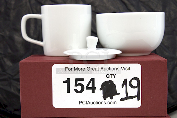 Professional Tea Cupping Set. Each Set Is Individually Boxed And Includes: Porcelain Pitcher, Lid And Bowl. 19x Your Bid - Image 1 of 5