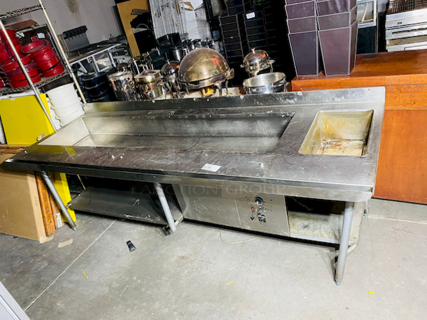 HUGE! Duke 2 Well Hot and Cold Table, 120V.

103x35x38