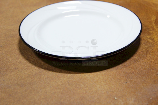 NEW! Steelite International Bread And Butter Dishes, Dark Rim And Pattern. 25x Your Bid - Image 1 of 3