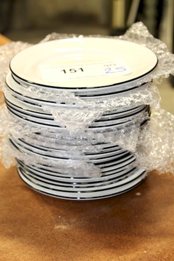 NEW! Steelite International Bread And Butter Dishes, Dark Rim And Pattern. 25x Your Bid - Image 3 of 3