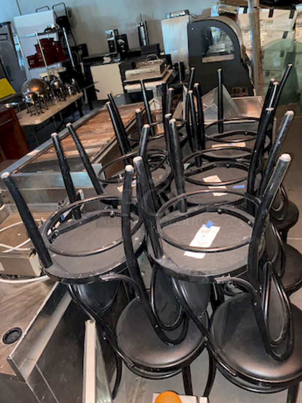 NICE!! LOT of 12 Padded Metal Chairs, Black. 

12X Your Bid - Image 4 of 5