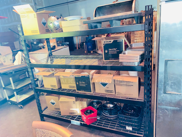 AWESOME!! 4 Shelf Rack Full of Various Smallware, Rack Included.  - Image 2 of 12