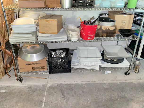 NICE MIX OF EVERYTHING! Cutting Boards, Dinnerware, Smallware and More!! Rack Not Included.  - Image 3 of 9