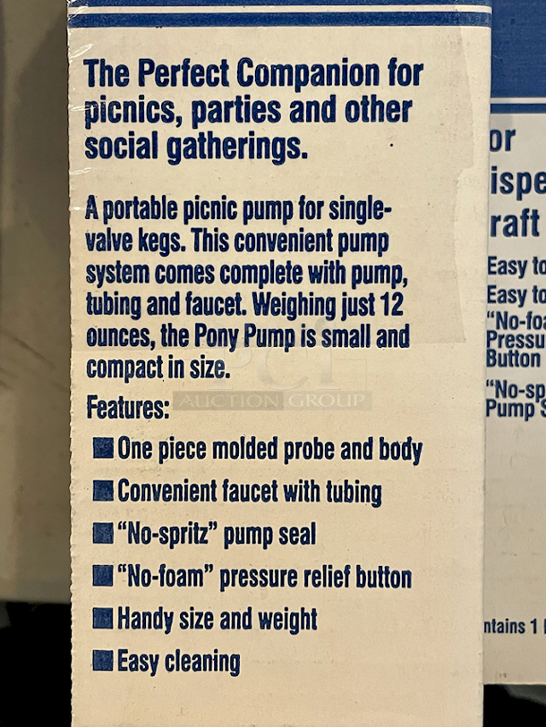NEW, NEVER USED! Taprite Pony Keg Pump For Dispensing Draft Beer. Portable, Comes Complete with Pump, Tubing and Faucet. 3x Your Bid - Image 3 of 4