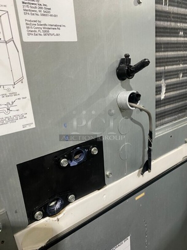 Manitowoc Commercial Ice Making Machine! On Commercial Ice Bin! All Stainless Steel! Model IY0454A161X Serial 1120159369! 115V 1Phase! On Legs! - Image 6 of 10