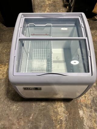 Coldline XS160 26" Curved Glass Top Ice Cream Freezer with LED | 6 Cu.Ft.
