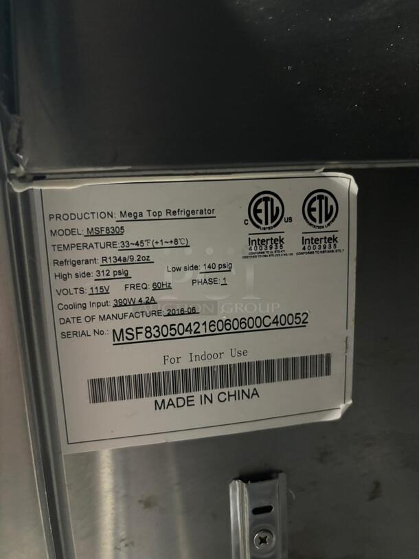 Atosa MSF8305GR 27" Single Door Sandwich/Salad Mega Top Prep Table
 - Image 8 of 8