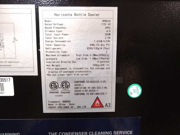 Dukers DHBC65 - 65" Bottle Cooler 488 liters capacity
 - Image 3 of 7