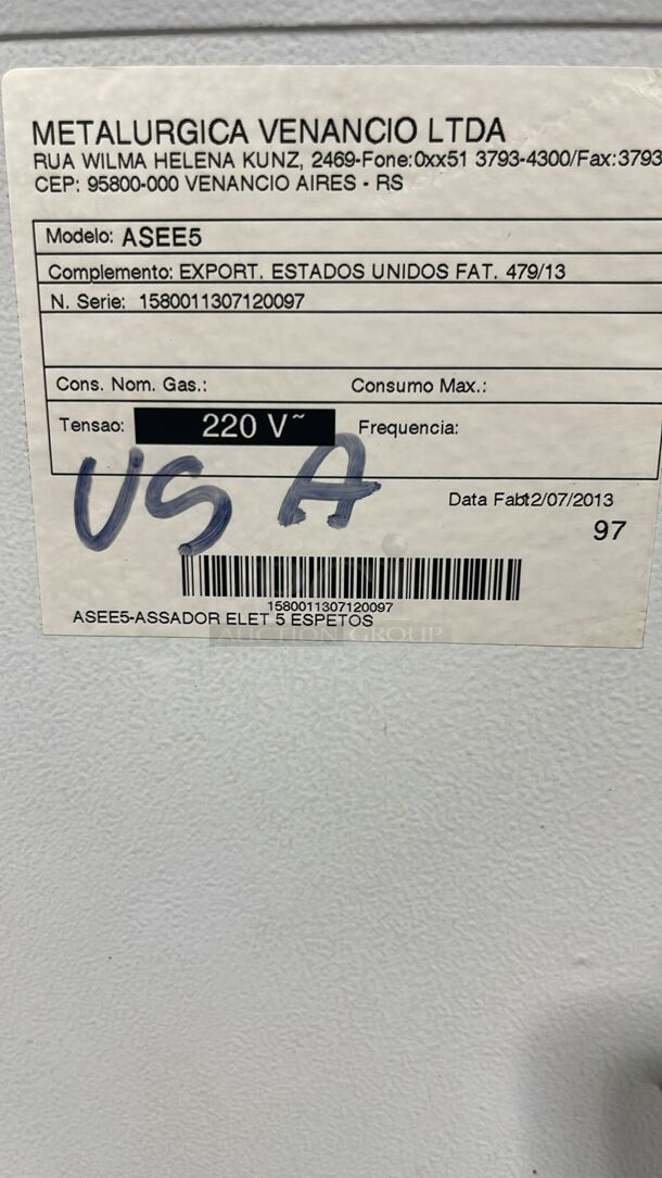 BRAND NEW Venancio Texas 5 stick electric rotisserie bbq
 - Image 3 of 5