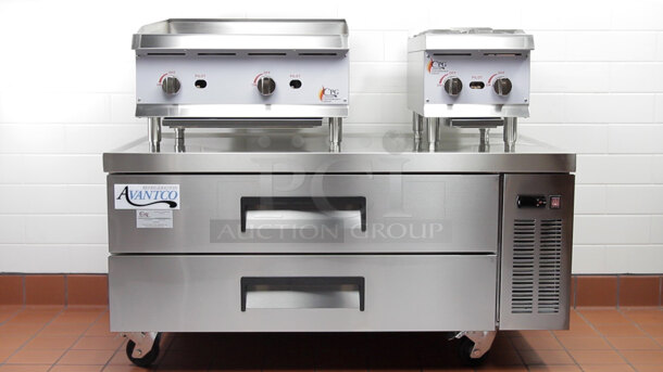 Avantco CBE-48-HC 48" 2 Drawer Refrigerated Chef Base. Not tested. Missing on/off switch.  - Image 2 of 6