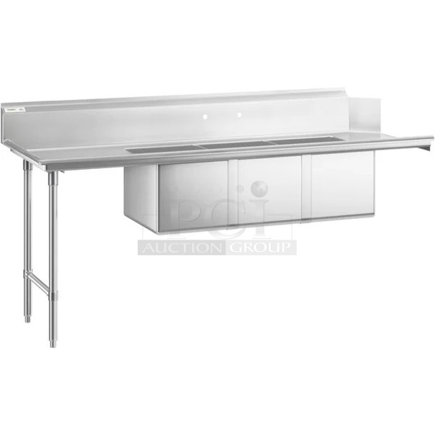BRAND NEW SCRATCH & DENT! Regency 16-Gauge 7' Soiled / Dirty Dish Table with 3-Compartment Sink - 16