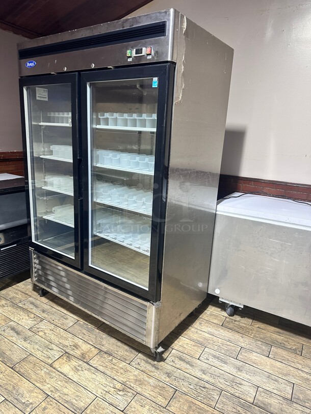 Late Model Atosa MCF8707GR Refrigerator Merchandiser Two-section 54-2/5W X 31-7/10D X 83-1/10H Working  - Image 6 of 10