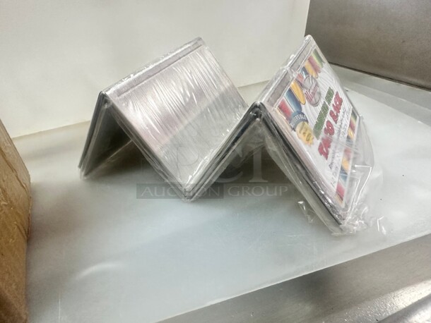 New Winco TCHS-12 Taco Holder - Holds 1 to 2 Tacos, Solid, Stainless Steel - Image 1 of 5
