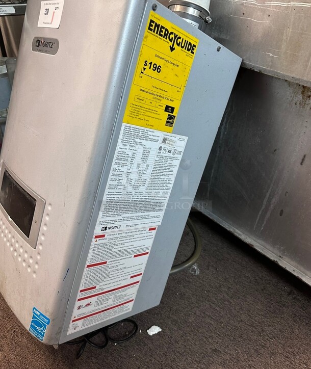 Noritz 11.1 GPM 199900 BTU 120 Volt Commercial Natural Gas Condensing Tankless Water Heater NSF Tested and Working - Image 5 of 7