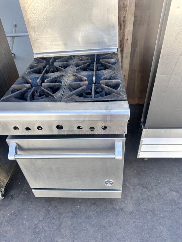 US Range Commercial 4 Burner With Oven Gas Range Working - Image 2 of 7