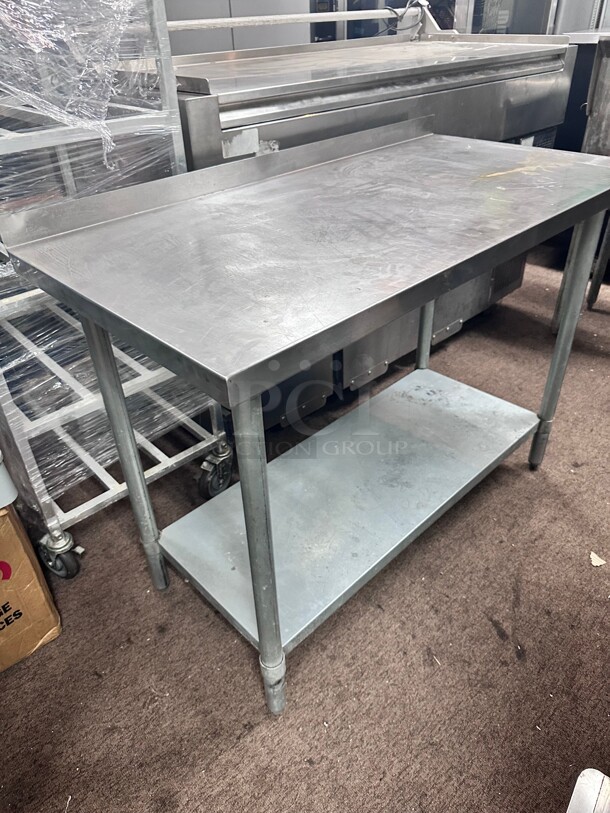 Clean Commercial 48 Inch Stainless Steel Work Table With Under Shelf - Image 1 of 4