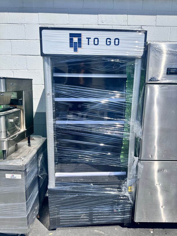 One Year Old Cooler Depot ERTS-220L Open Air 36 inch Chiller Air Curtain Refrigerator 115 Volt  - Image 2 of 6