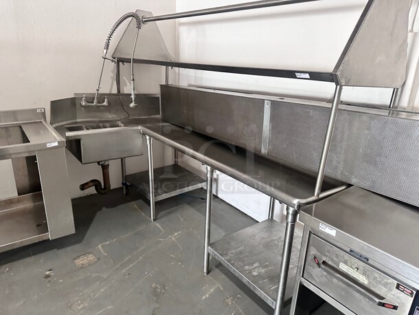 Commercial Stainless Steel Dishwasher Table with  Sink 
94x32x78 - Image 8 of 8
