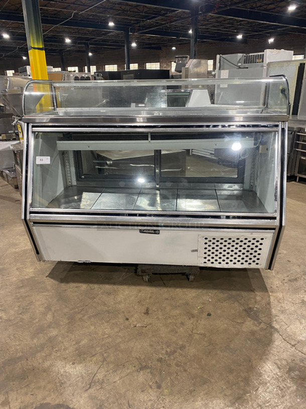 COOL! Leader Commercial Refrigerated Bakery/Deli Case! With Slanted Front Glass! With 2 Sliding Rear Access Doors! All Stainless Steel Body! Model: CDL72 SN: PQ121733 115V 60Hz 1 Phase